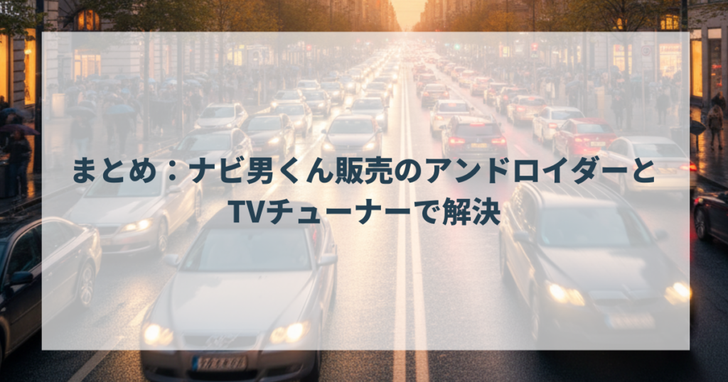 まとめ：ナビ男くん販売のアンドロイダーとTVチューナーで解決