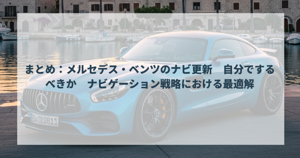 まとめ：メルセデス・ベンツのナビ更新　自分でするべきか　ナビゲーション戦略における最適解