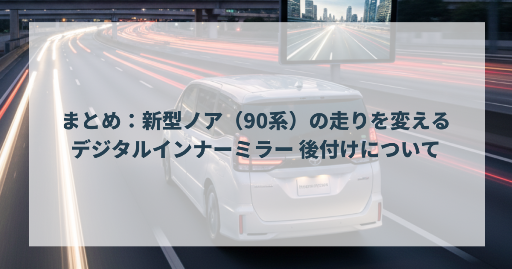 まとめ：新型ノア（90系）の走りを変えるデジタルインナーミラー 後付けについて