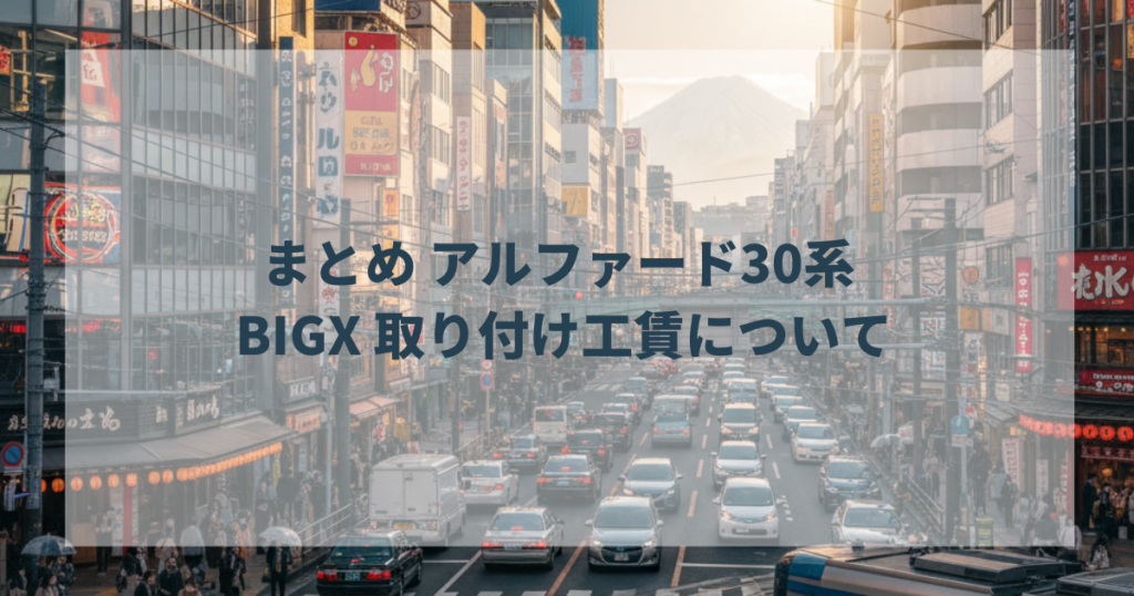 まとめ アルファード30系 BIGX 取り付け工賃について