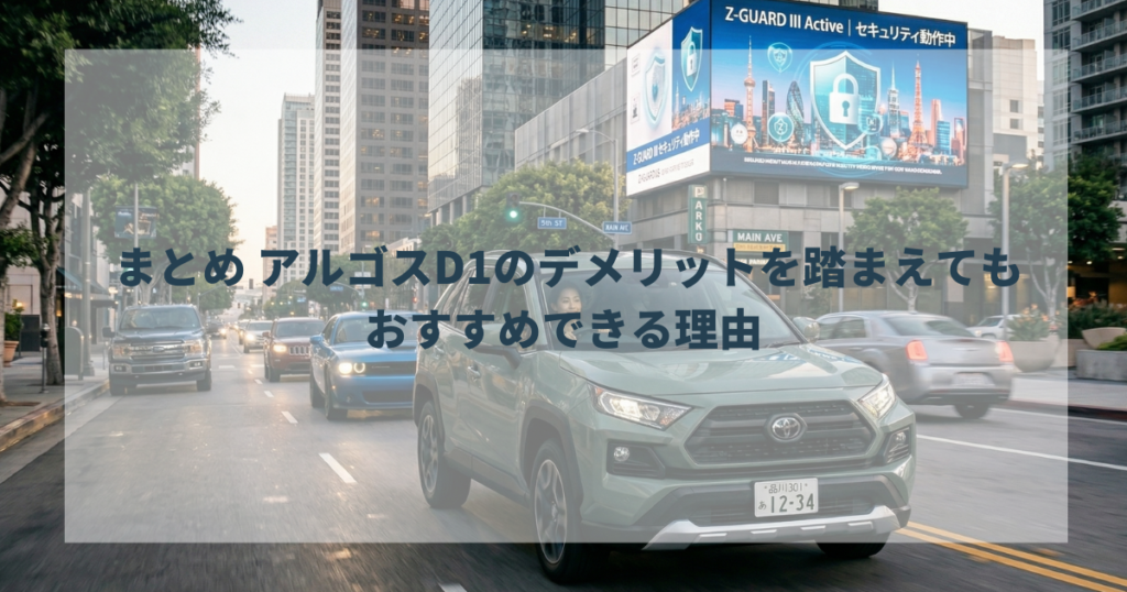 まとめ アルゴスD1のデメリットを踏まえても、おすすめできる理由