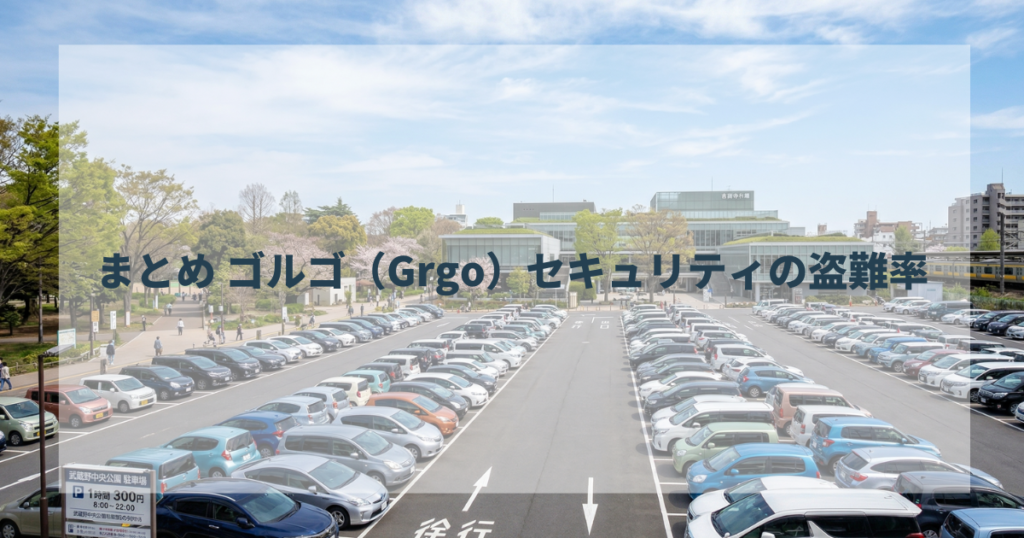 まとめ ゴルゴ（Grgo）セキュリティの盗難率