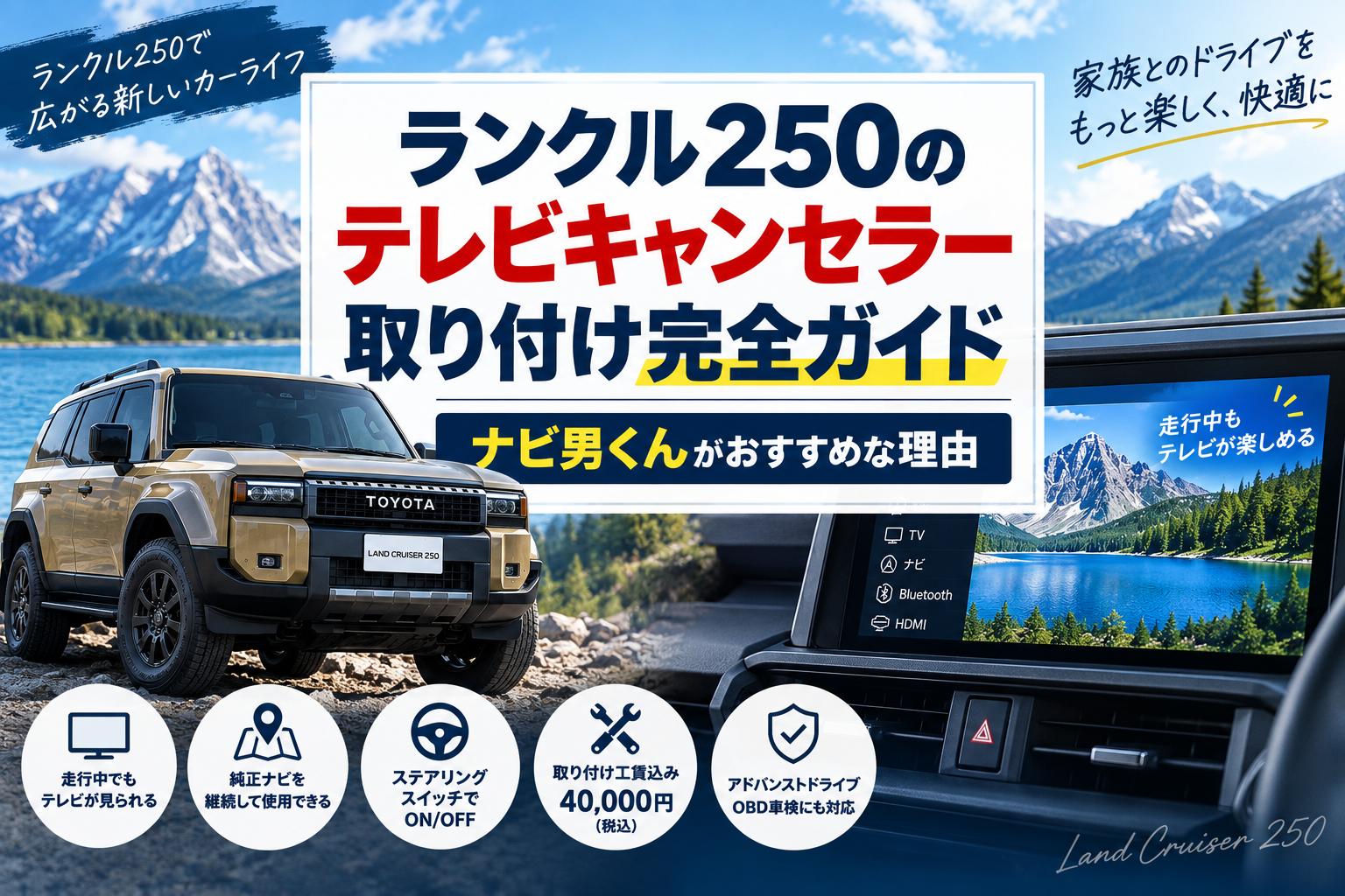 ランクル250のテレビキャンセラー取り付け完全ガイド｜ナビ男くんがおすすめな理由