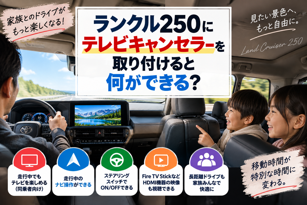 ランクル250にテレビキャンセラーを取り付けると何ができる？