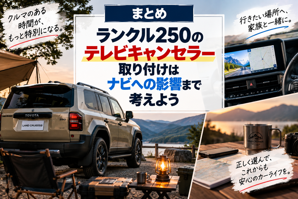 まとめ：ランクル250のテレビキャンセラー取り付けはナビへの影響まで考えよう
