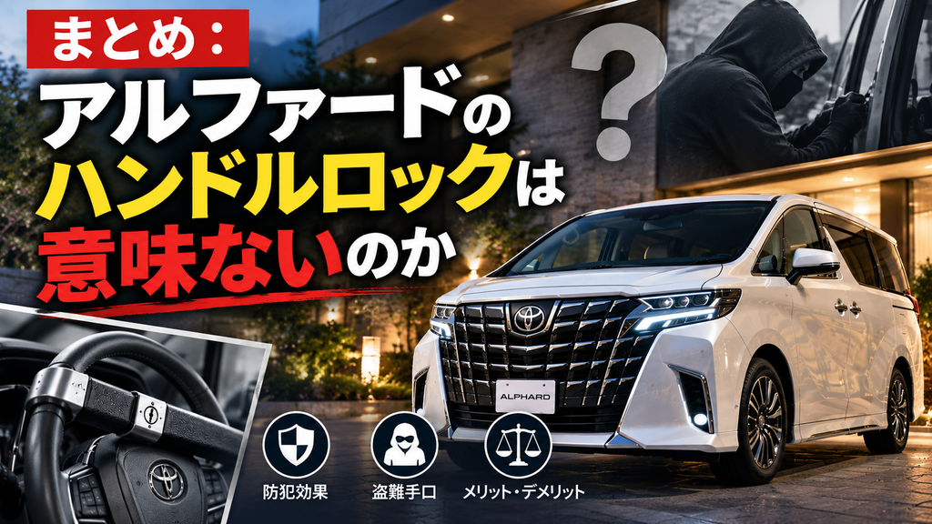 まとめ：アルファードのハンドルロックは意味ないのか