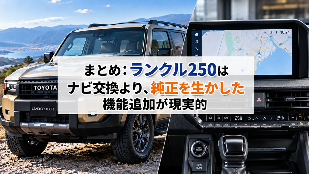 まとめ：ランクル250はナビ交換より、純正を生かした機能追加が現実的