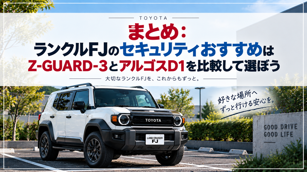 まとめ：ランクルFJのセキュリティおすすめはZ-GUARD-3とアルゴスD1を比較して選ぼう