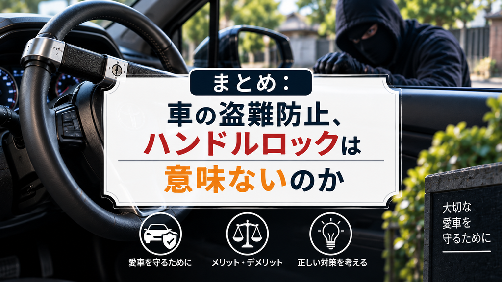 まとめ：車の盗難防止、ハンドルロックは意味ないのか