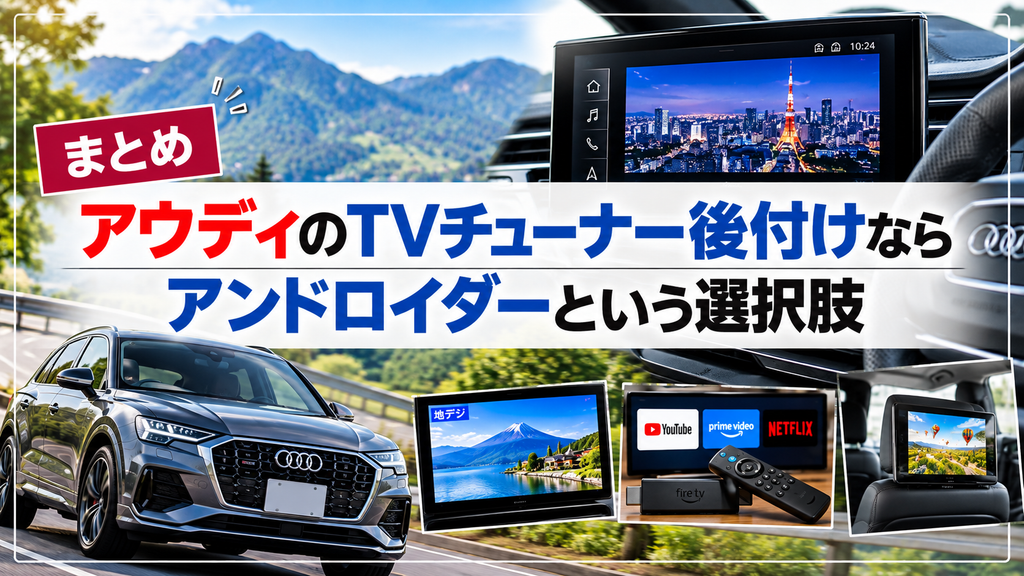 まとめ｜アウディのTVチューナー後付けならアンドロイダーという選択肢
