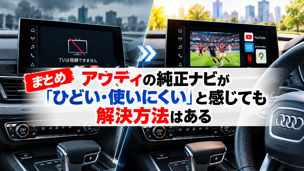 まとめ｜アウディの純正ナビが「ひどい・使いにくい」と感じても解決方法はある