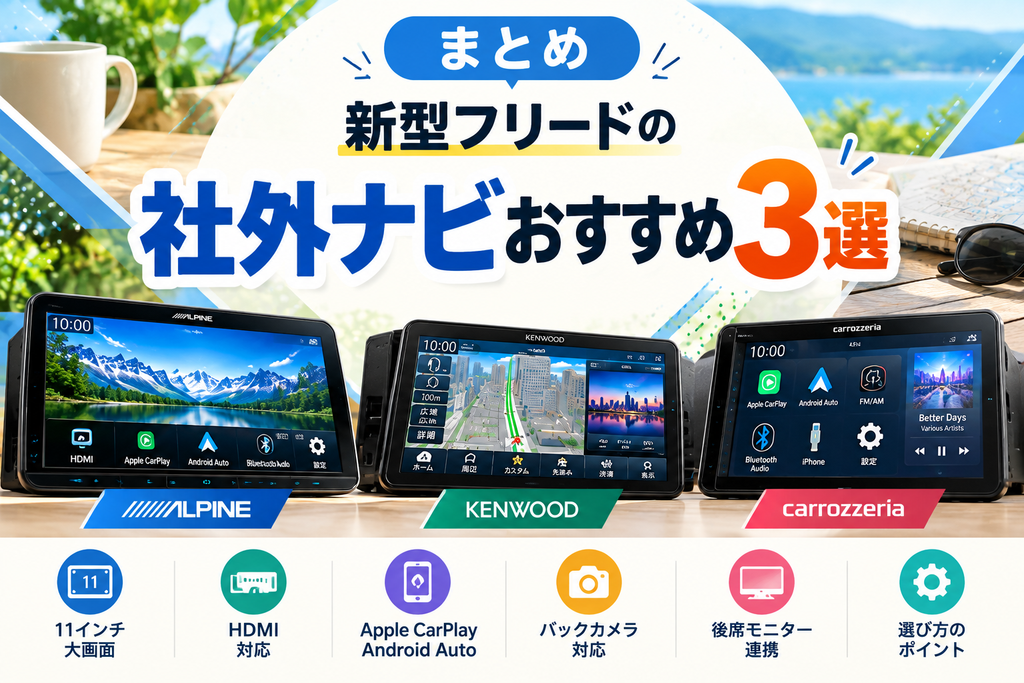 まとめ｜新型フリードの社外ナビおすすめ3選