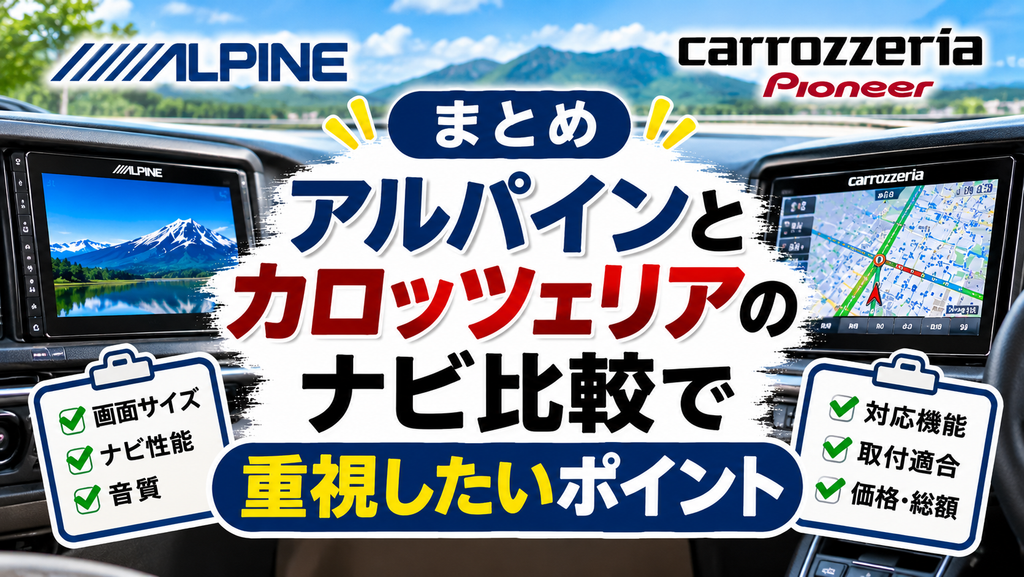 まとめ｜アルパインとカロッツェリアのナビ比較で重視したいポイント
