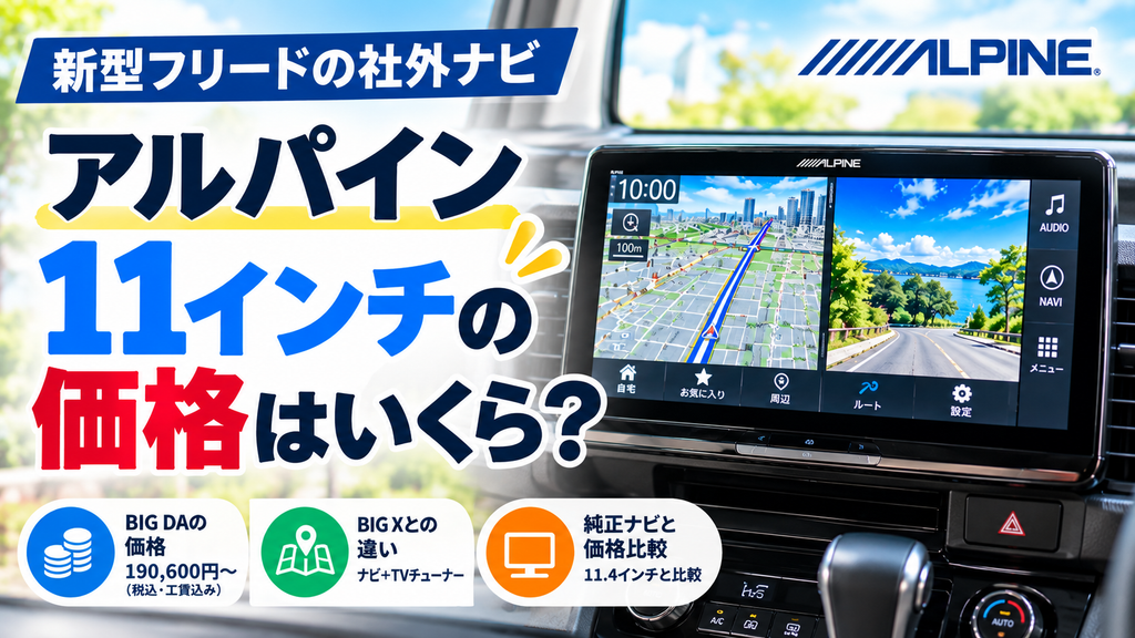 新型フリードの社外ナビ｜アルパイン11インチの価格はいくら？